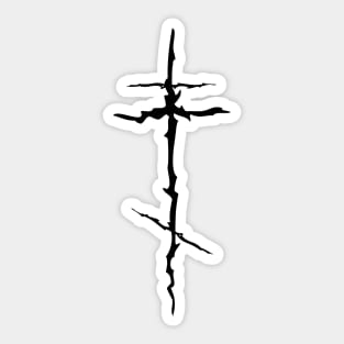 Gothic Eastern Orthodox Christian Cross Sticker